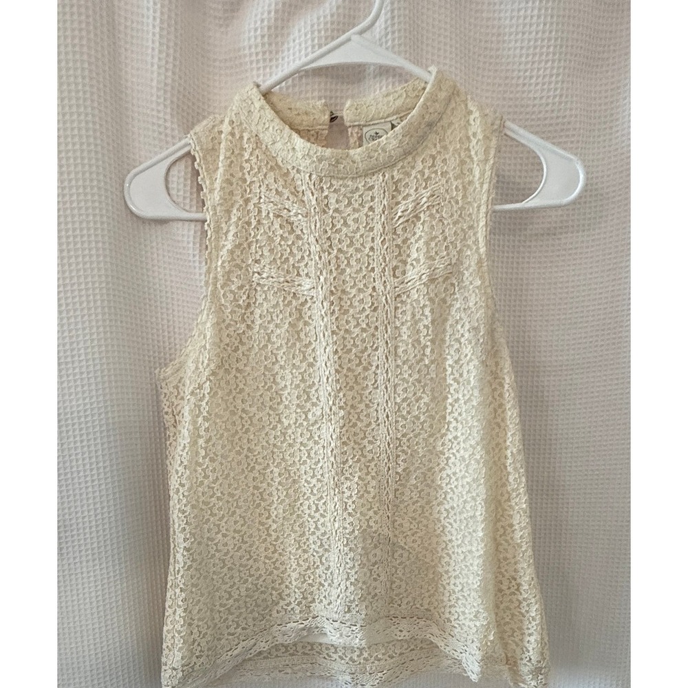 Paper Crane Lace Sleeveless High Neck Top, Small